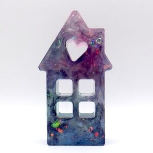 Handmade Resin House with Heart